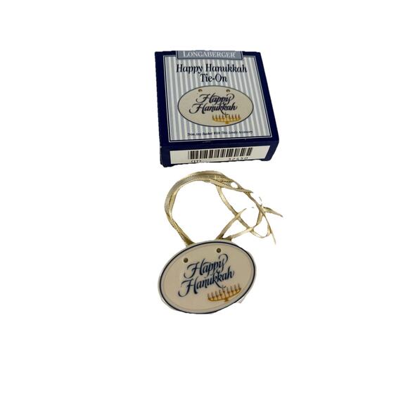 Longaberger Happy Hanukkah Tie-On Menorah Oval 32450 - Picture 1 of 3